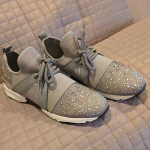 Carvela Gray/Silver Sparkly Sneakers